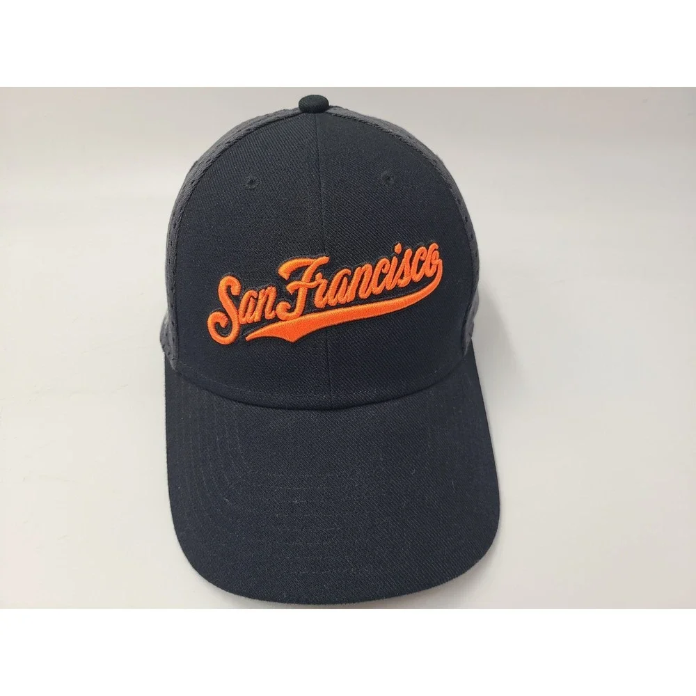 San Francisco Giants Nike Mesh Flex Fitted (Seems S-M)‎ Hat Cap MLB Black Gray